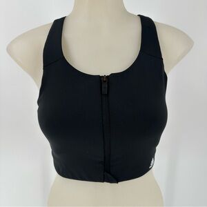 ADIDAS Ultimate Front Zip High Impact Sports Bra • 32D • black